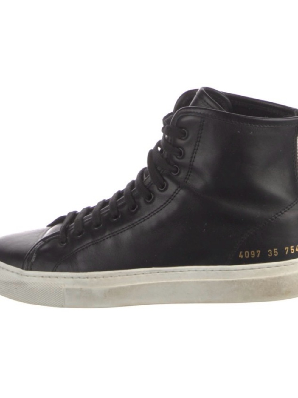 Common Projects Black and White High-Top Leather Sneaker